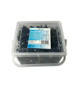 Clips de cable negros redondos de alta resistencia uña tipo K caja de comercio 130-500 clips - Imagen 1 de 23