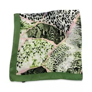 70cm x 70cm Grande Imitación Verde Seda Estampado Animal Bufanda Cuadrada Serpiente Leopardo - Imagen 1 de 2