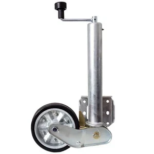Automatik-Stützrad für Anhänger | 500 kg Tragkraft | Vollgummi-Rad | Verzinkt - Bild 1 von 10