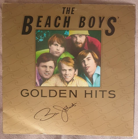 Bruce Johnston Hand Signed The Beach Boys Golden Hits 12" Vinyl LP Cover
