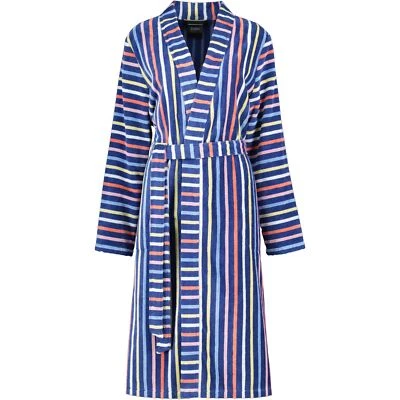 Cawö Bademäntel Damen Kimono Streifen 3343 blau-multicolor - 12 Damen Mehrfarbig