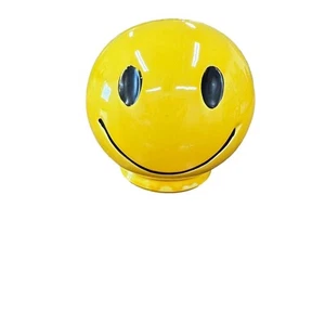 Happy Face Smiley Coin Piggy Bank McCoy USA MCM Ceramic Yellow 1970s Vintage - Picture 1 of 15