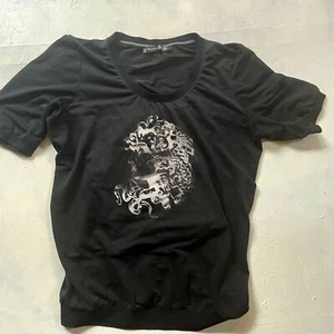 Balenciaga T's Burnout Graphic Tee Black Size 36 - Picture 1 of 8