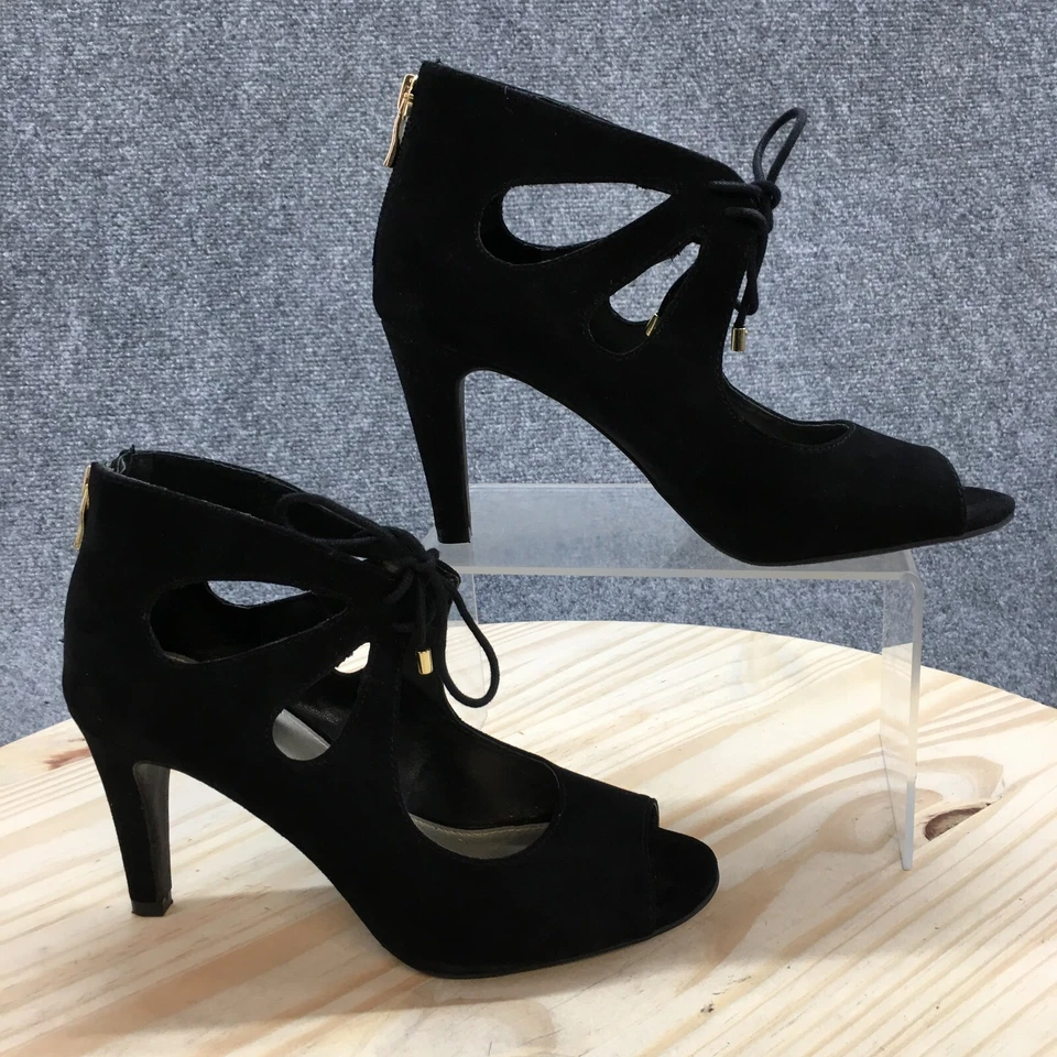 Zapatos de tacón ANA A New Approach para mujer 7M Chance Peep Toe Back con cremallera 023-5279 negros Foto 1 de 4