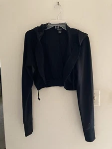 VINTAGE NWOT Guess BLING Logo Cropped Hoodie Shrug (no zip) XL - Picture 1 of 4
