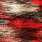 Long Haired Faux Fur Fabric - Red/Black/White - AC 356 / YF54