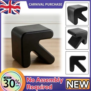 Small Footstool Arrow Shape Home Decor Room Furniture Design Black Faux Leather - Picture 1 of 9