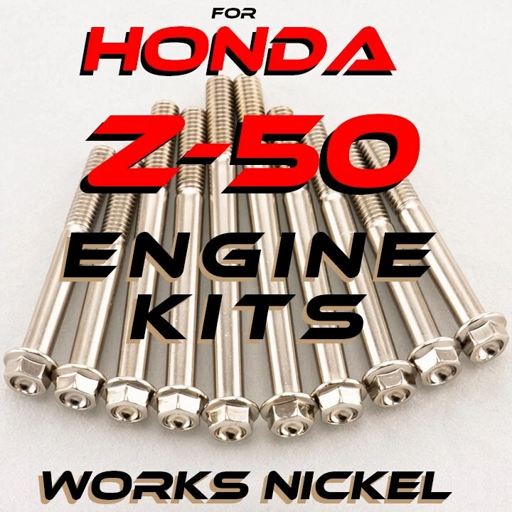 Works Nickel ENGINE Bolt Kit for 1968-1999 Honda Z50 Models - Изображение 1 из 4
