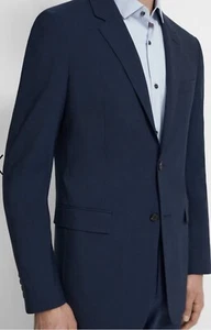 Giacca blazer Theory Chambers tinta unita blu navy lana elasticizzata 2 bottoni TG 44R 1600 - Foto 1 di 14