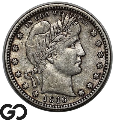 1916-D Barber Quarter, AU, Mint Luster - Image 1 of 3