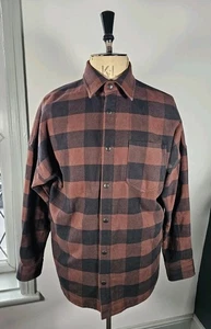Palm Angels Check Shirt Medium EU 48 Brown & Black Cotton Overshirt Relaxed - Picture 1 of 20