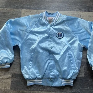 Vintage Hartwell Satin Bomber Jacket XL 46 48 Light Blue Kansas City Royals - Picture 1 of 6