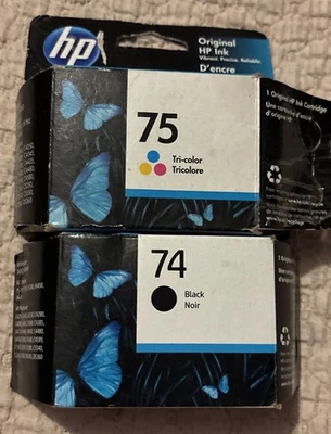 Картриджи чернильные HP 74 черные и 75 трехцветные - открытая коробка - Изображение 1 из 2
