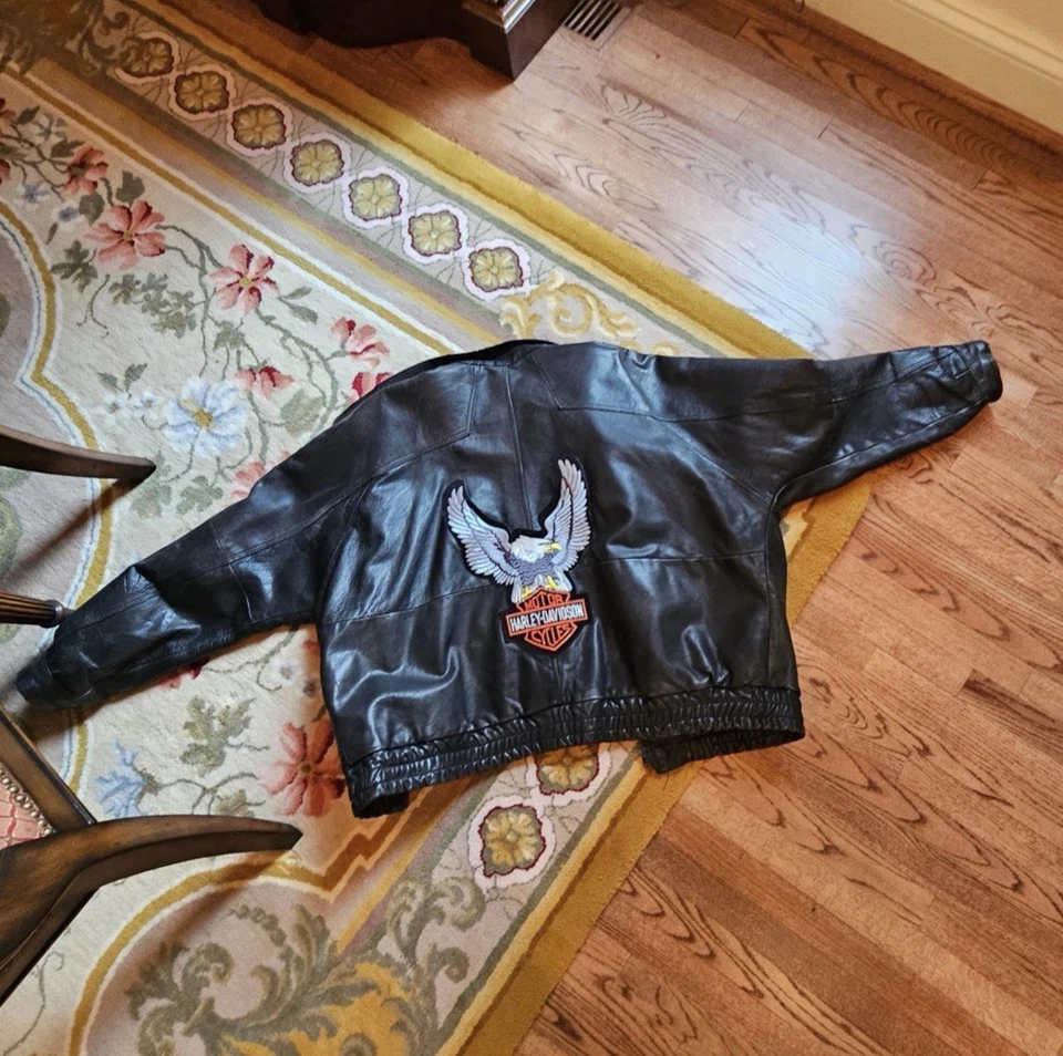 Harley-Davidson Vintage Leather Jacket XL - Hand Made In India - Image 1 of 3