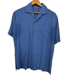 Tommy Bahama Herren blau 100 % Seide Kurzarm Knopfleiste Camp Hemd Größe Small - Bild 1 von 10