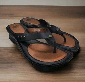 Sandalo vintage Harley-Davidson zeppa pelle nero 82313 Wmn taglia 7,5 Med  - Foto 1 di 6