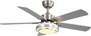 FINXIN 48" Ceiling Fan with LED Light, 5 Blades, Remote, Reversible, Dimmable - Picture 1 of 11