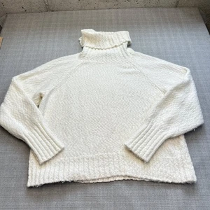 J. Crew Cream Turtleneck Sweater Womens 2X Pullover Wool Alpaca Cozy Textured - Picture 1 of 9