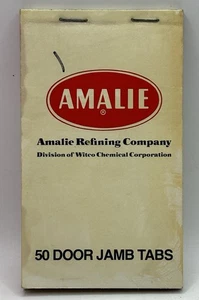 Old Garage Find Vintage NOS AMALIE Oil Advertising Door Jam Tab Service Stickers - Picture 1 of 6