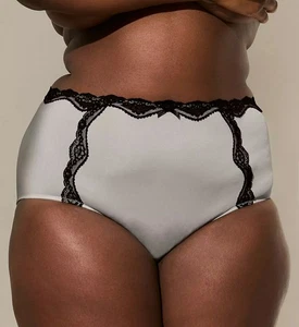 Lane Bryant Slip Höschen silberfarben mit Spitze Riemchen hinten Übergröße 18/20, 2X - Bild 1 von 5