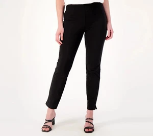 Women with Control Hollywood Waist Tushy Lifter Slim Pants Black Tall M A607268 - Picture 1 of 1