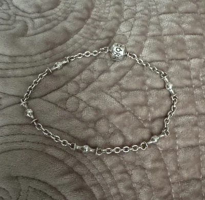 Genuine Pandora Silver 5 Five Clip Station Bracelet 591704 21.5cm long - Image 1 of 4