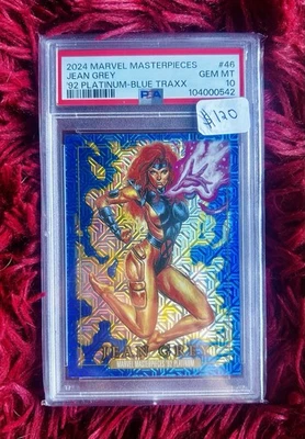 2024 Marvel Masterpieces '92 Platinum #46 JEAN GREY 🔥 Blue Traxx PSA 10 Gem 💎 - Image 1 of 2