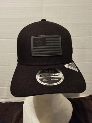 Dallas Cowboys NEGRO Bandera New Era 9SEVENTY Adulto AJUSTAR ELÁSTICO GORRA A PRESIÓN NUEVO CON ETIQUETAS Foto 1 de 4