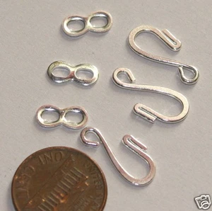 30 pcs of Silver plated flat hook and eye clasp - Picture 1 of 1