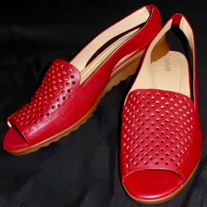 NUOVA LINEA DONNA NURTURE NOYA LORENZ SCARPE IN PELLE ROSSE PUNTA APERTA SLINGBACK 9,5 M 9,5 - Foto 1 di 5