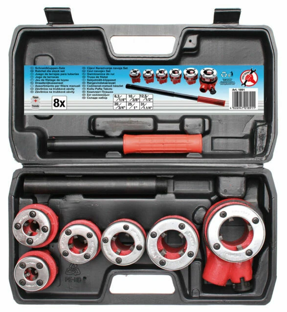 BGS Coffret de Filieres de Plombier 8 Pieces - Noir (1891)