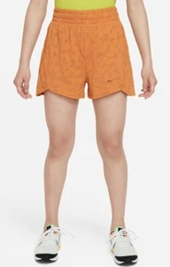 Nike Girls Dri Fit Breezy High Waisted Training Shorts FB1095 815 Orange S NWT - Picture 1 of 4