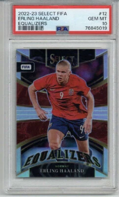 2022-23 PANINI SELECT FIFA EQUALIZERS #12 ERLING HAALAND NORWAY PSA 10 LOW POP - Image 1 of 2