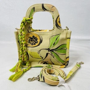 Vince Camuto La Frutta Print Heavy Canvas Mini Tote Bag Crossbody Summer Lemons - Picture 1 of 15