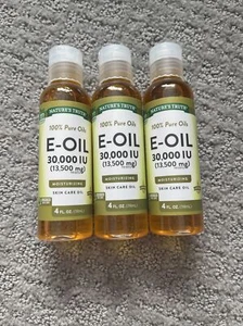 3 Pack Nature's Truth Skin Care Moisturizing 100% Pure E-Oil 30,000 IU 4 Oz Ea - Picture 1 of 1