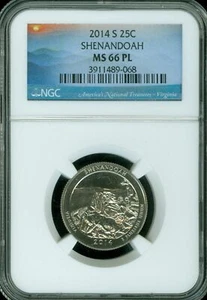 2014 S SHENANDOAH QUARTER NGC MS66 PL MIRROR PROOFLIKE * - Picture 1 of 4