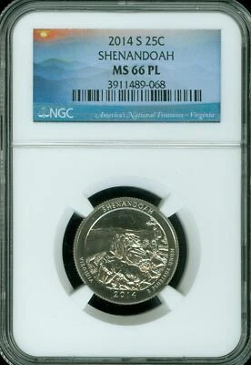 2014 S SHENANDOAH QUARTER NGC MS66 PL MIRROR PROOFLIKE   * - Image 1 of 4