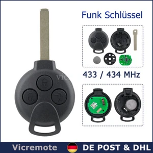 433MHz Ersatz Funk Schlüssel Fernbedienung für Smart 451 ForTwo ForFour Cabrio - Bild 1 von 9