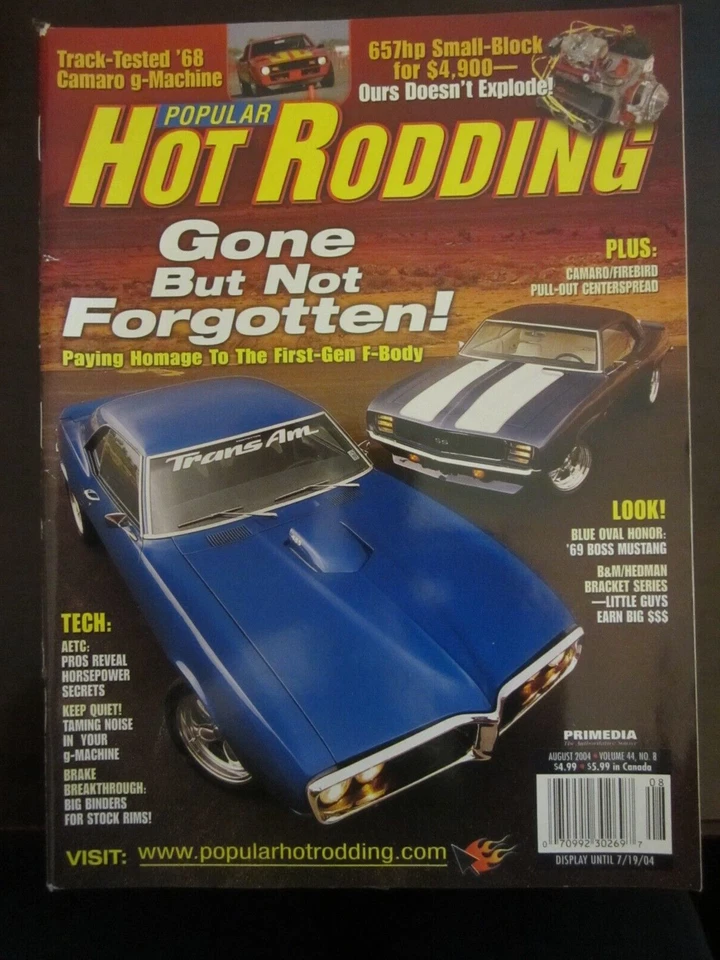 Popular Hot Rodding August 2004 First Gen F Body Camaro Firebird No Label Z6 - Image 1 of 1