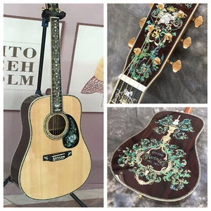 Deluxe Edition D-Typ Akustikgitarre Abalone Inlay massive Fichte Ebenholz Griffbrett - Bild 1 von 12
