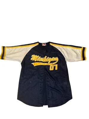 Vtg 90s University Of Michigan Wolverines J Plus City Boys Jersey XL Blue Rare - Image 1 of 4