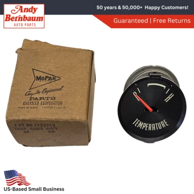 1962 Plymouth Belvedere Fury Instrument Panel Temperature Gauge 2257213 NOS. - Image 1 of 4