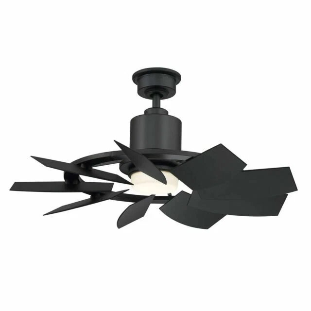 Home Decorators Stonemill 36" LED Outdoor Ceiling Fan with Light - Matte Black