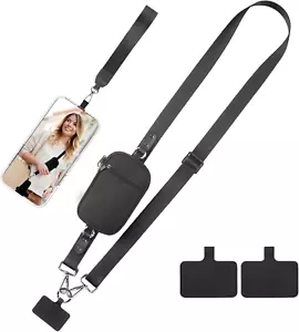 Phone Lanyard Crossbody Wrist Strap, Clip and Go Strap for Phone with Wallet Cro - Picture 1 of 9
