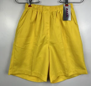 Alia Shorts Womens 4P Petites Yellow Bermuda High-Rise Pull On Basic Polyester - Picture 1 of 12