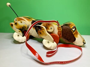 Vintage 1960's Fisher Price Wooden Child Pull Toy Snoopy Dog #181 Works (Video) - Picture 1 of 11