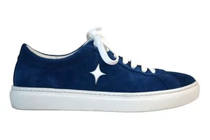 MADISON MAISON 9.5 Blue Suede Star Lace Up Sneakers - Picture 1 of 5