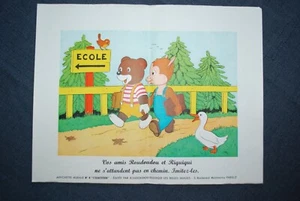 VOS AMIS ROUDOUDOU ET RIQUIQUI AFFICHETTE MURALE N° 4 L'EXACTITUDE 32X25 CM - Picture 1 of 1