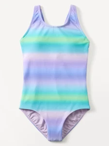 Neu mit Etikett ** Athleta Mädchen U-Ausschnitt Einteiler Badeanzug ** Größe 16 * lila aqua limettenrosa - Bild 1 von 3