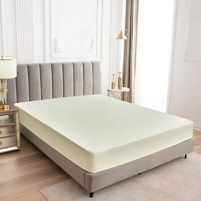 Protector de Colchón Impermeable Sábana Ajustable Estilo Funda de Colchón con Bolsillo Profundo Foto 1 de 4